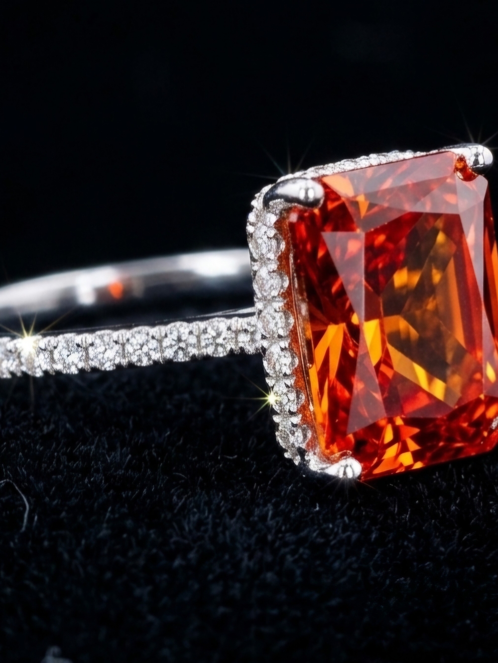 *NEW* 4 Carat Vivid Orange Moissanite Ring Size:8